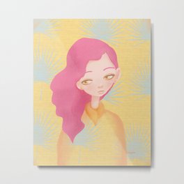 Pink hair and a sunny disposition  Metal Print