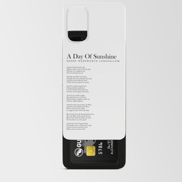 A Day Of Sunshine - Henry Wadsworth Longfellow Poem - Literature - Typography Print 2 Android Card Case