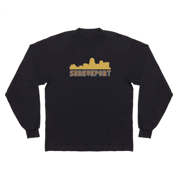 Vintage Style Shreveport Louisiana Skyline Long Sleeve T Shirt by  AwesomeArt