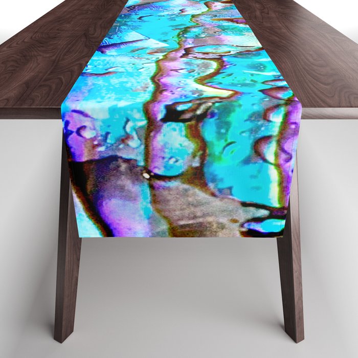 Teal Abalone Pearl Shell Table Runner