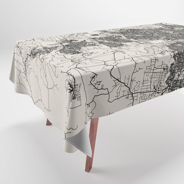 Sydney City Map Australia Black & White Map Tablecloth by Lonely Cartographer Society6