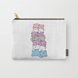 Intergender Flag Pride Lgbtq Cute Bear Pile Carry-All Pouch