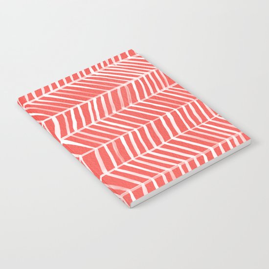 Coral Herringbone Notebook