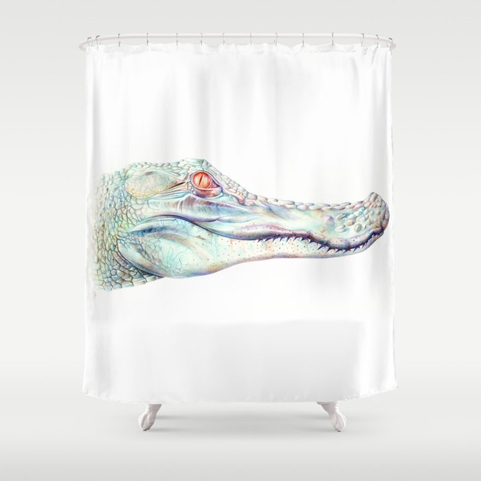 Albino Alligator Shower Curtain by Brandon Keehner