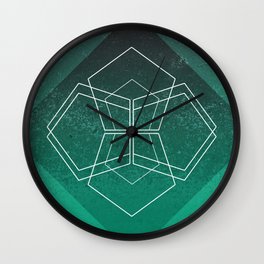 Geometric - Teal Wall Clock