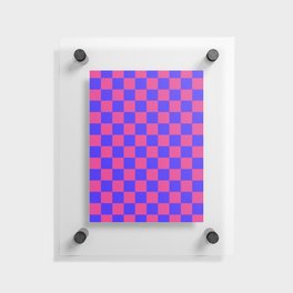 Trendy Checkerboard Pink + Blue Floating Acrylic Print