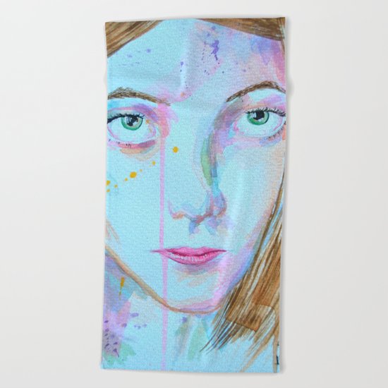 Green eyes Beach Towel