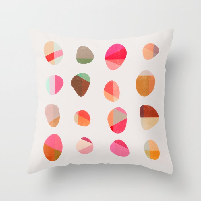Painted Pebbles 5 Throw Pillow