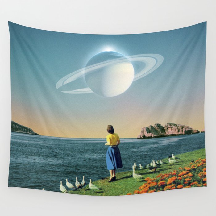 Watching Planets Wall Tapestry