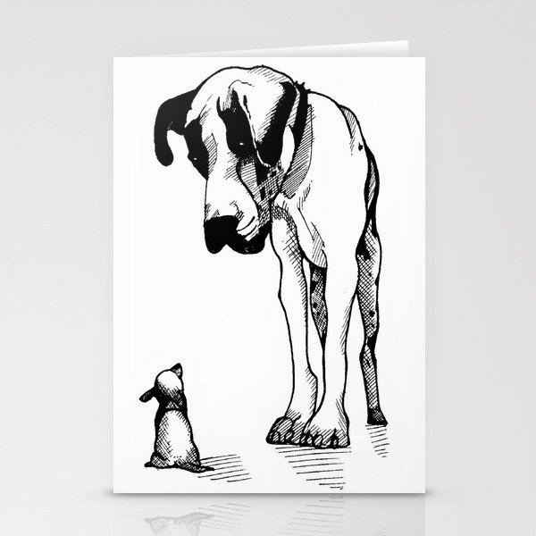 Great Dane & Chihuahua Stationery Cards
