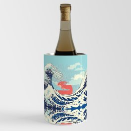 The Great Wave off Kanagawa stormy ocean with big waves Wine Chiller