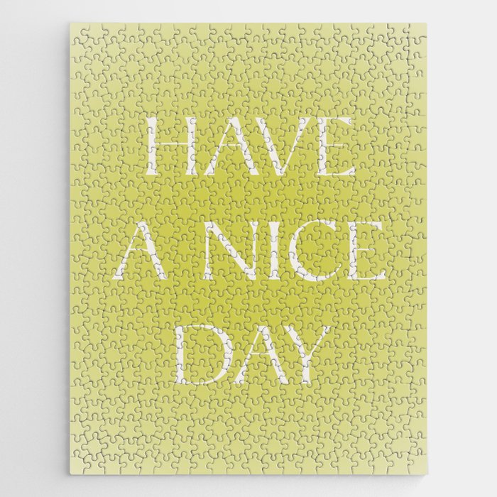 Have A Nice Day Lime Gradient Jigsaw Puzzle