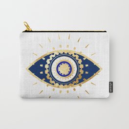 evil eye times 3 navy on white Carry-All Pouch
