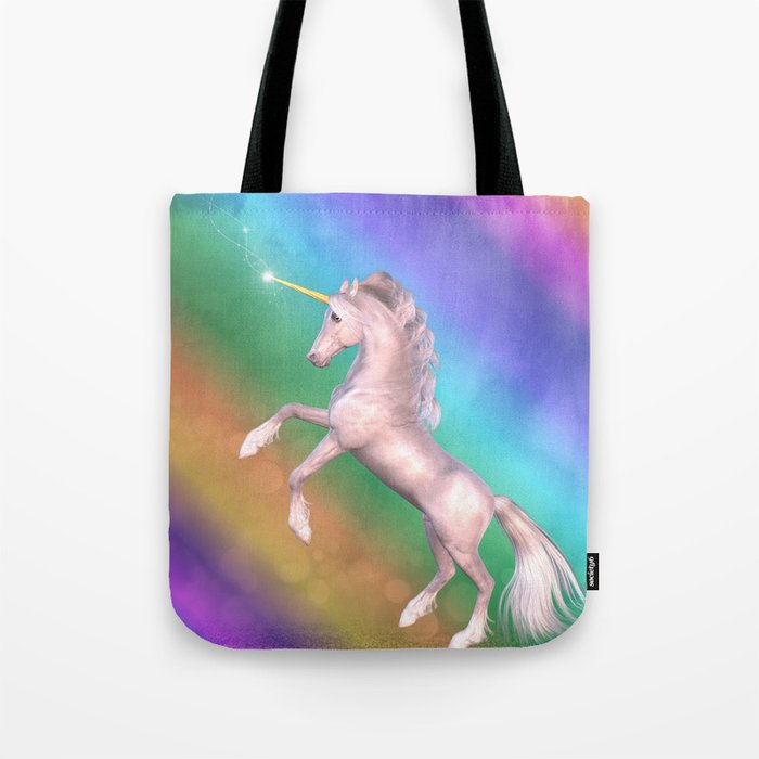 Rainbowdreams White Beauty Unicorn Tote Bag