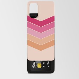 V - Pink and Orange Minimalistic Colorful Retro Stripe Art Pattern Android Card Case