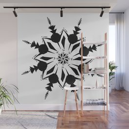 Anya Scratch Snowflake White Wall Mural