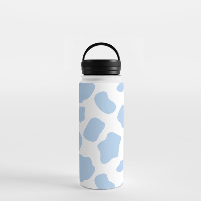 cow print - blue Water Bottle