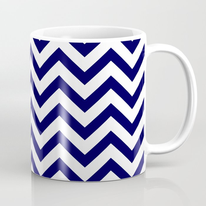 Simple Chevron Pattern - Blue & White - Mix & Match with Simplicity of life Coffee Mug