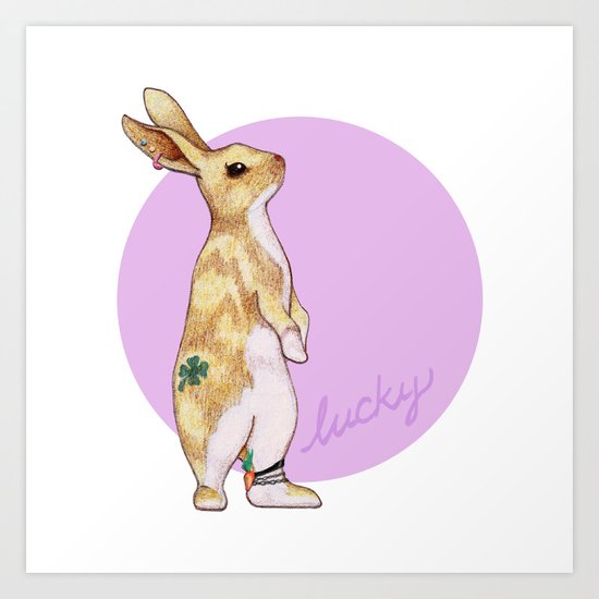 Lucky Bunny Art Print
