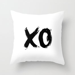 XOXO Hugs and Kisses black and white gift for her girlfriend bedroom art and home room wall decor Throw Pillow