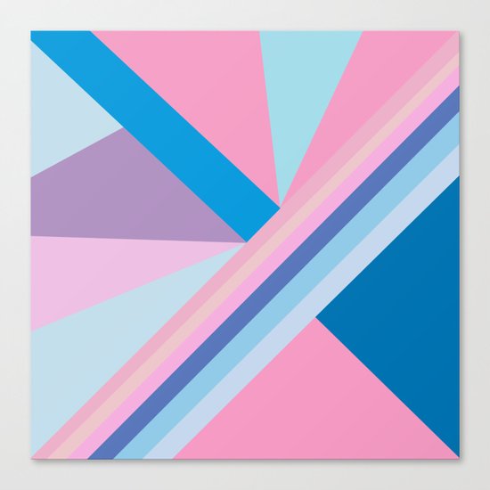 Trendy modern pink blue abstract pattern Canvas Print