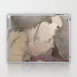 Taupe palette ink and gold abstract Laptop Skin