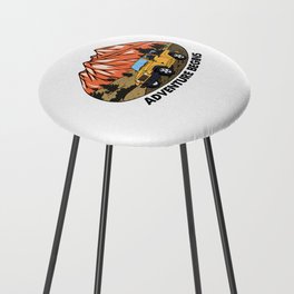 Adventure begins Camping Graphic Design Counter Stool