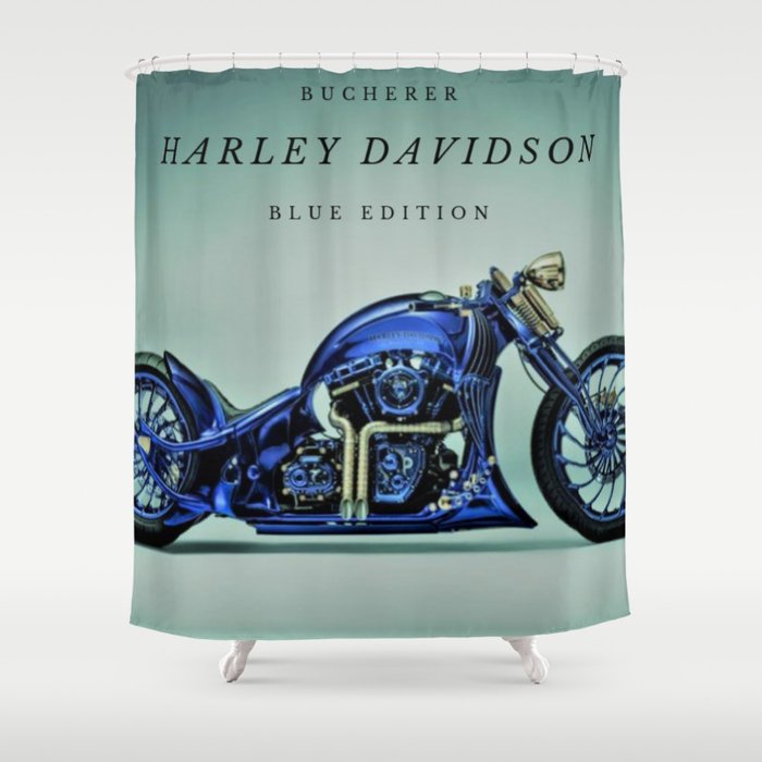 Bucherer Blue Edition Motorcycle Art Shower Curtain By