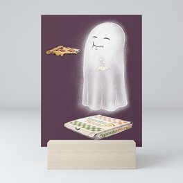 Spooko the Pizza Ghost Mini Art Print