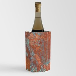 Tarnished Metal Copper Texture - Natural Marbling Industrial Art Wine Chiller