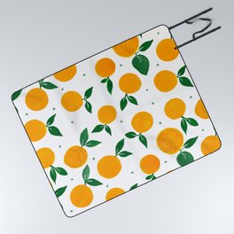 Tangerine pattern - yellow and green Picnic Blanket