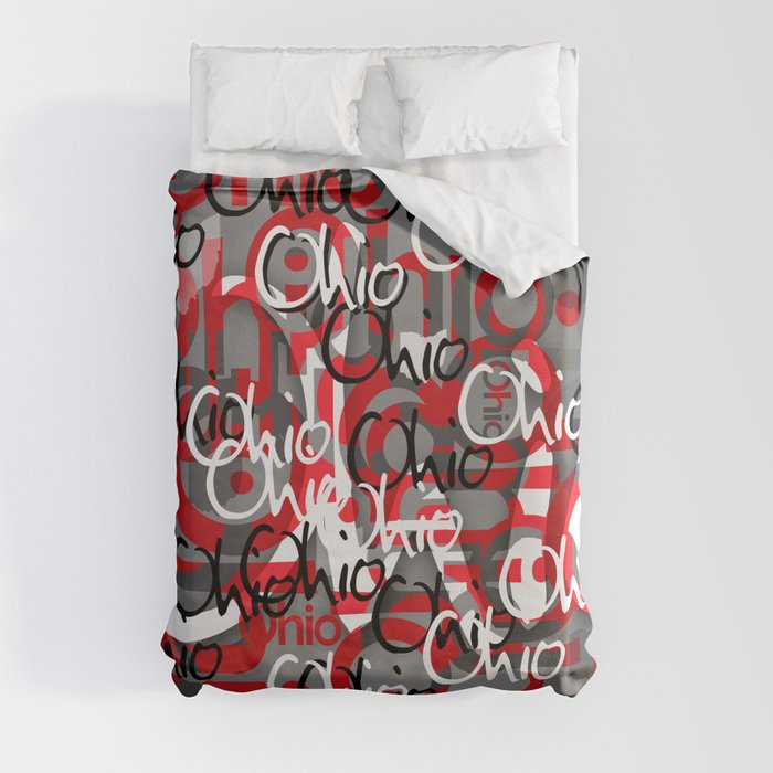 Ohio Scarlett & Gray Day Duvet Cover