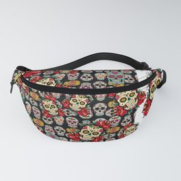 Red Roses and Skulls Fanny Pack