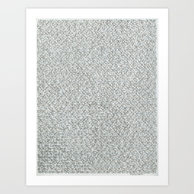 2 173 pugs on graph paper art print by mai ly degnan society6