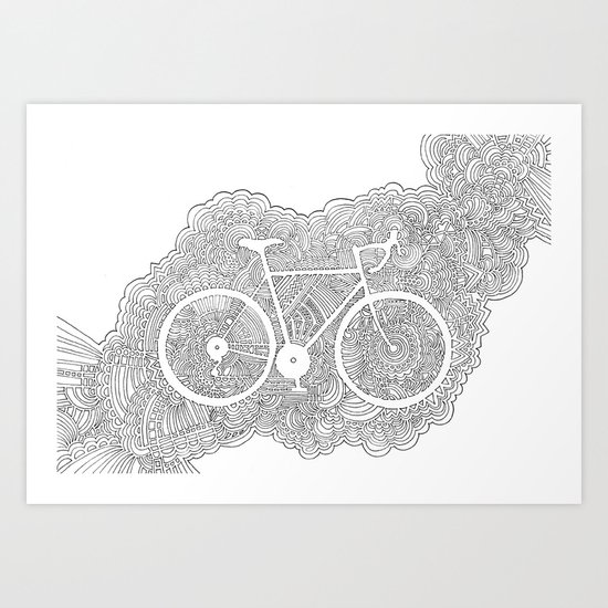 Bike Drawing Meditation Art Print