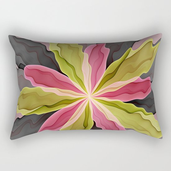 No Sadness, Joy, Fantasy Flower Rectangular Pillow