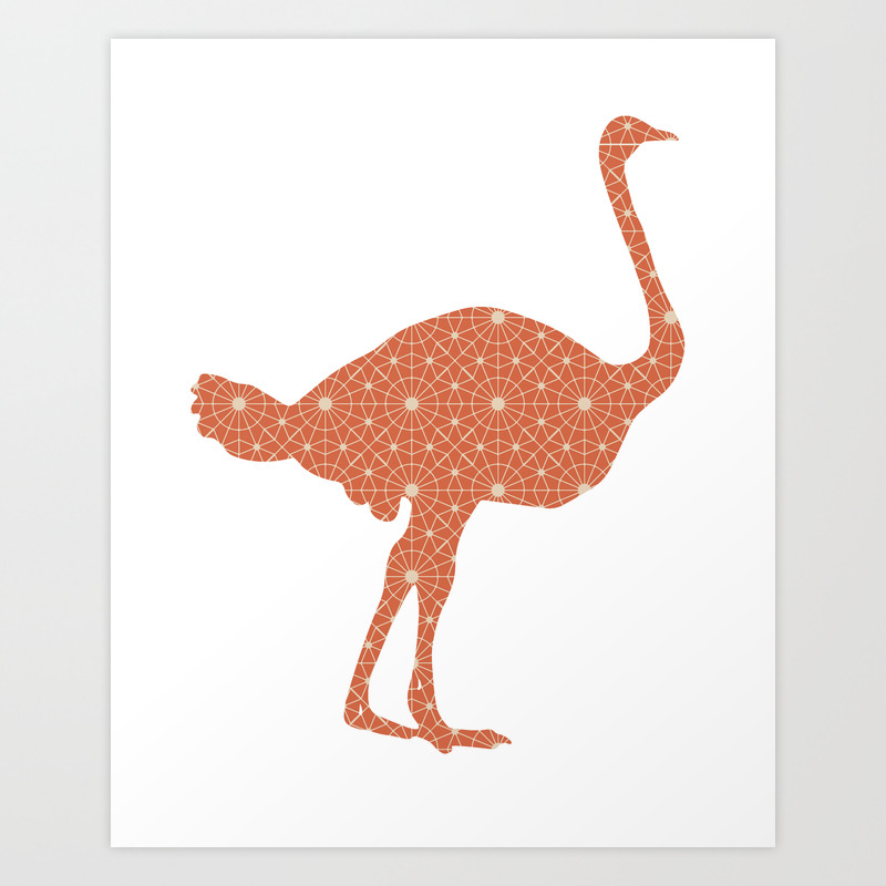 Ostrich Silhouette With Pattern Art Print By Deificusart Society6