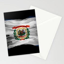 West Virginia state flag brush stroke, West Virginia flag background Stationery Card
