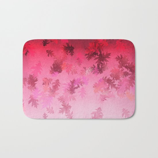 Autumn-world 4 - leaves on pink Bath Mat