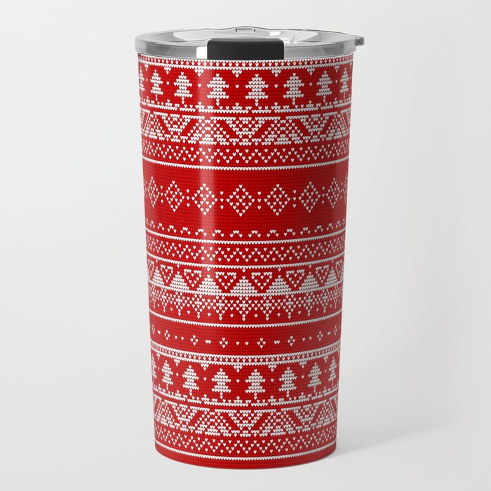 Red scandinavian jumper Travel Mug