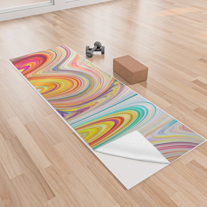 Psychedelic Wavy Abstract Artwork Yoga Towel