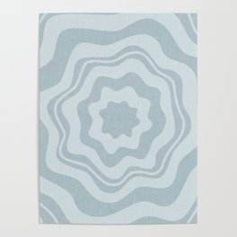boho floral - coastal blue Poster
