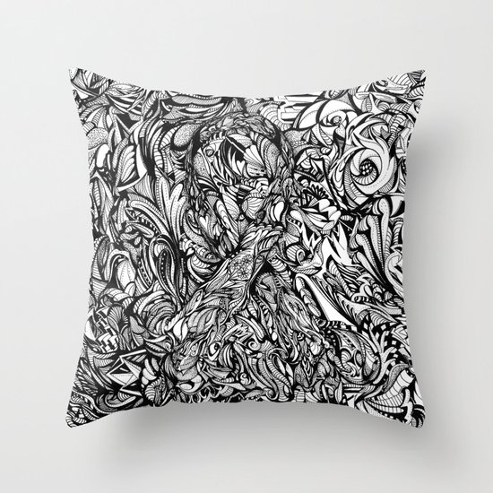 Conquer (Black & White Version) Throw Pillow