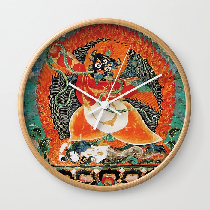 Tibetan Buddhist Hindu Garuda Shambala Wall Clock
