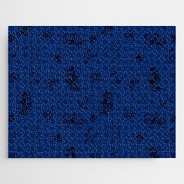 Monochrome Blue Silhouettes Of Vintage Nautical Pattern Jigsaw Puzzle