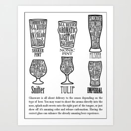 Beer Glass InfoGraphic Art Print