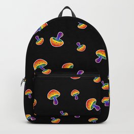 LGBTQIA Rainbow Pride Mushroom Backpack | Neon, Gaymushroom, Pattern, Cottagecore, Psychedelic, Gender, Lgbtqia, Lgbtq, Graphicdesign, Mushroom 