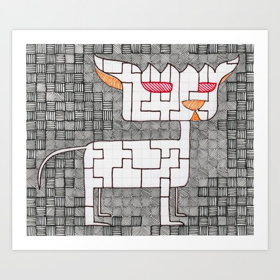 Psycho Cat Art Print