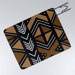 African Mudcloth Bogolan Traditional Fabric Design Picnic Blanket