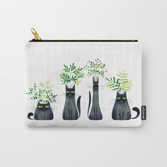 Four Plant Cats Carry-All Pouch